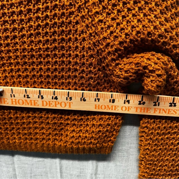 Aeropostale M Rust Orange Cropped Henley Knit Sweater - Picture 6 of 8